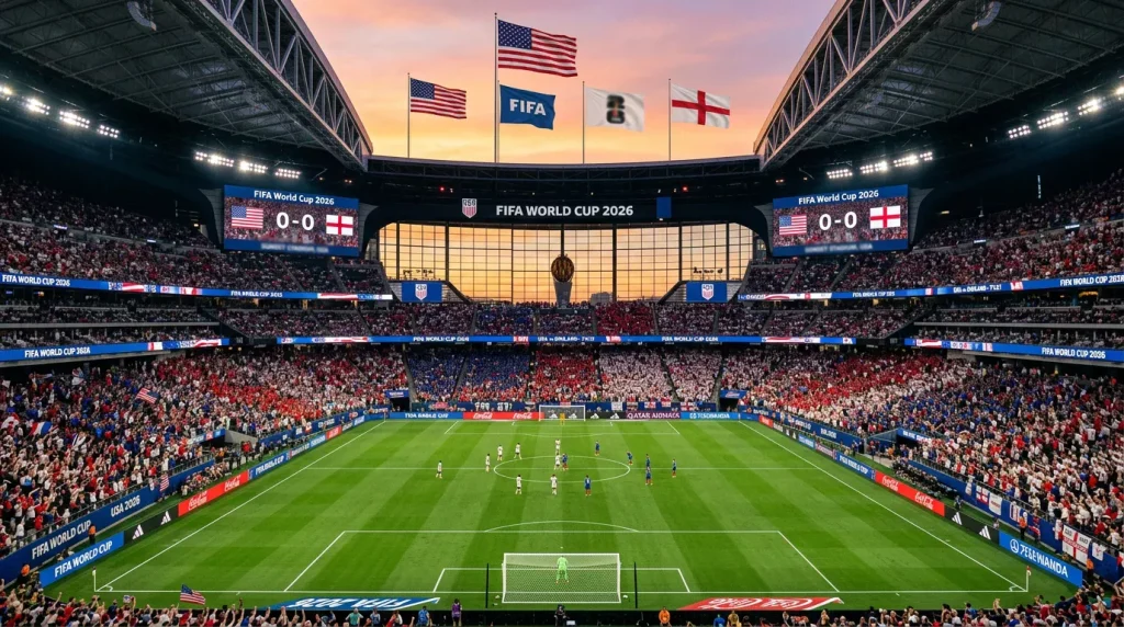 World Cup 2026 Group D featuring USA, Australia, Paraguay, and Türkiye competing across American venues