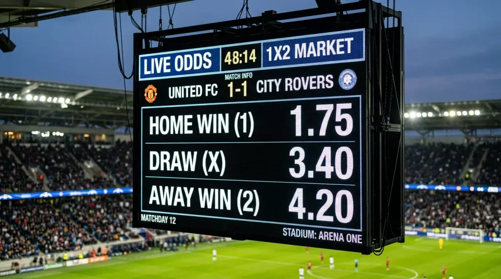 Soccer match betting board displaying moneyline odds for World Cup 2026