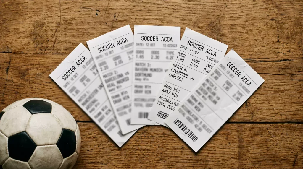Multiple World Cup 2026 match tickets combined into parlay bet slip