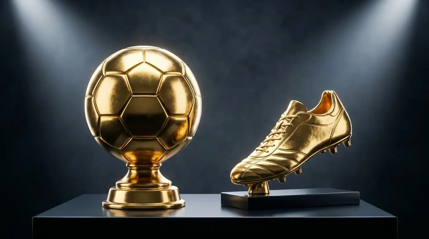 World Cup 2026 individual award trophies displayed on a podium