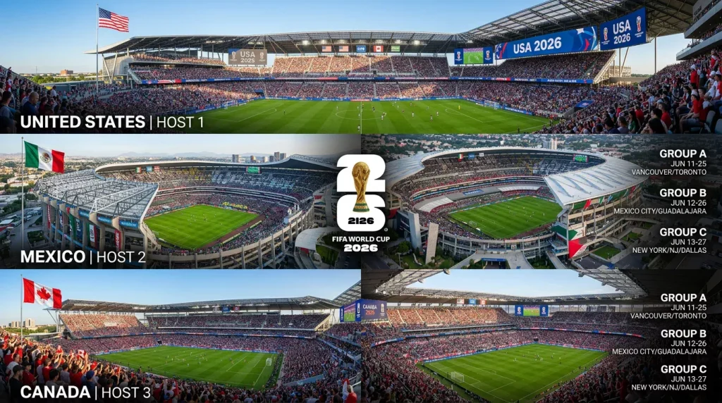 World Cup 2026 complete match schedule showing all 104 games across North American venues from June 11 to July 19
