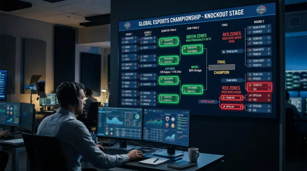 World Cup 2026 knockout bracket diagram highlighting betting strategy zones